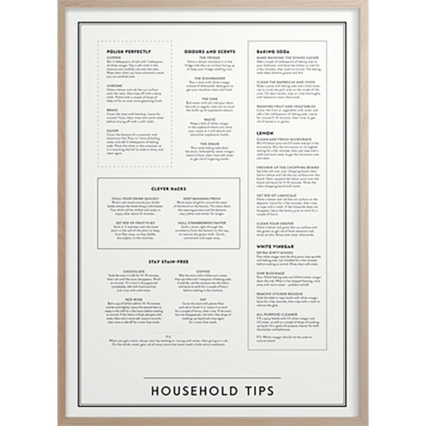 Household Tips Poster, 30x40 cm