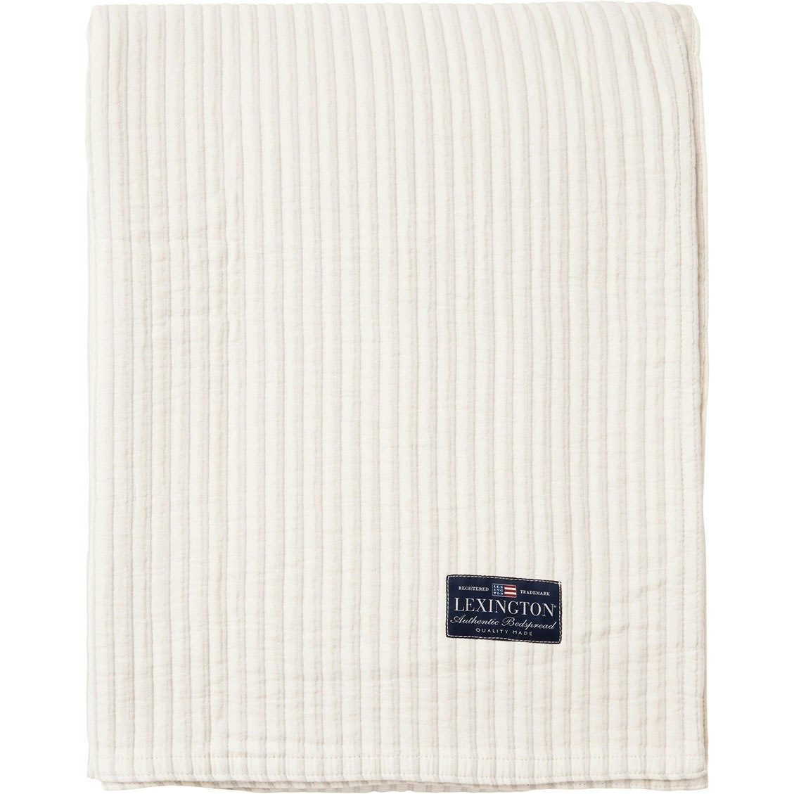 Striped Reversible Organic Cotton Tagesdecke 260x240 cm, Altweiß/Grau
