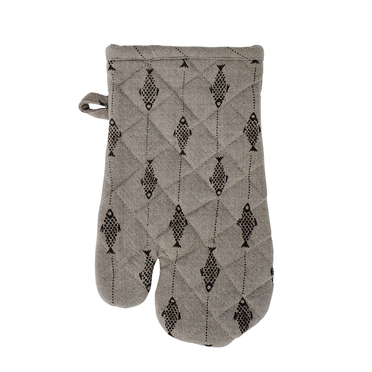 Quilted oven mitt, Grey