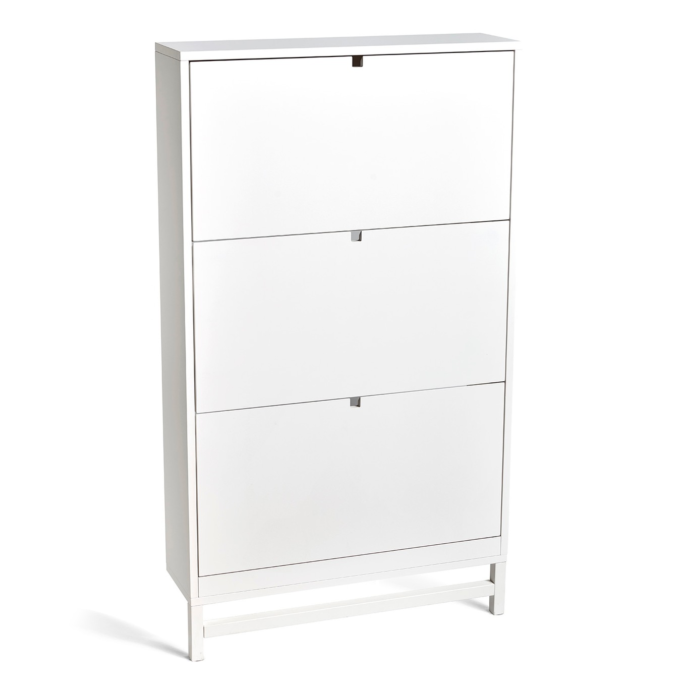 Falsterbo Shoe Cupboard, 3 Compartments, White Lacquer