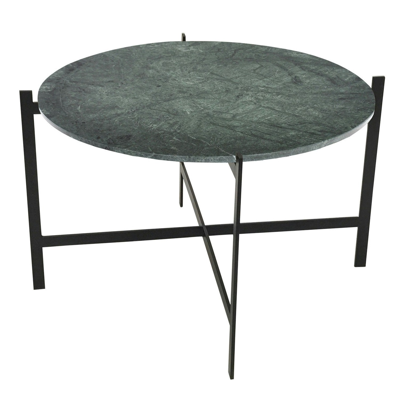 Deck Large Tisch, Grün Marmor/Schwarz