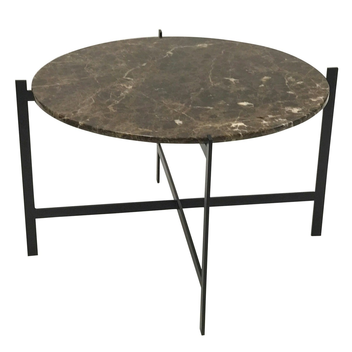 Deck Large Tisch, Braun Marmor/Schwarz
