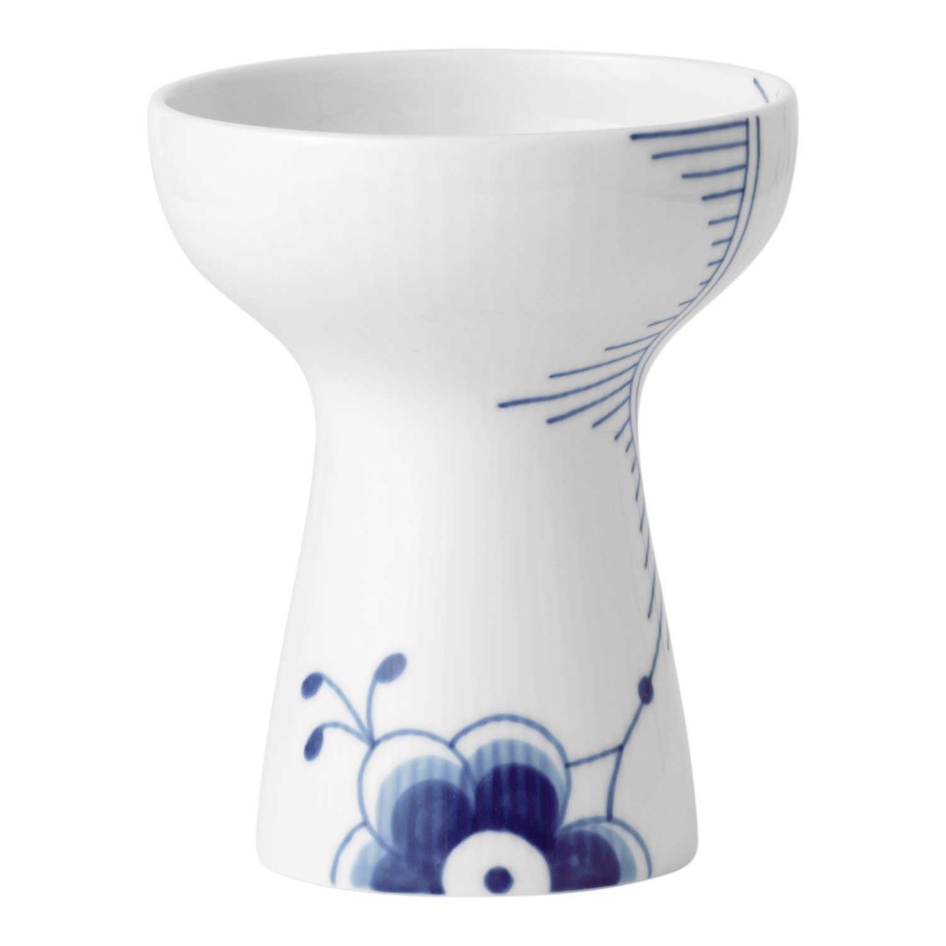 Blue Fluted Mega Offene Vase, 15 cm