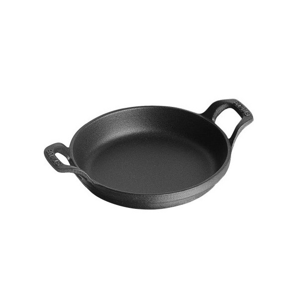 Large Round Dish in Cast Iron, Black