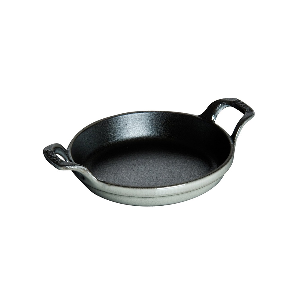 Large Round Dish in Cast Iron, Graphite Grey