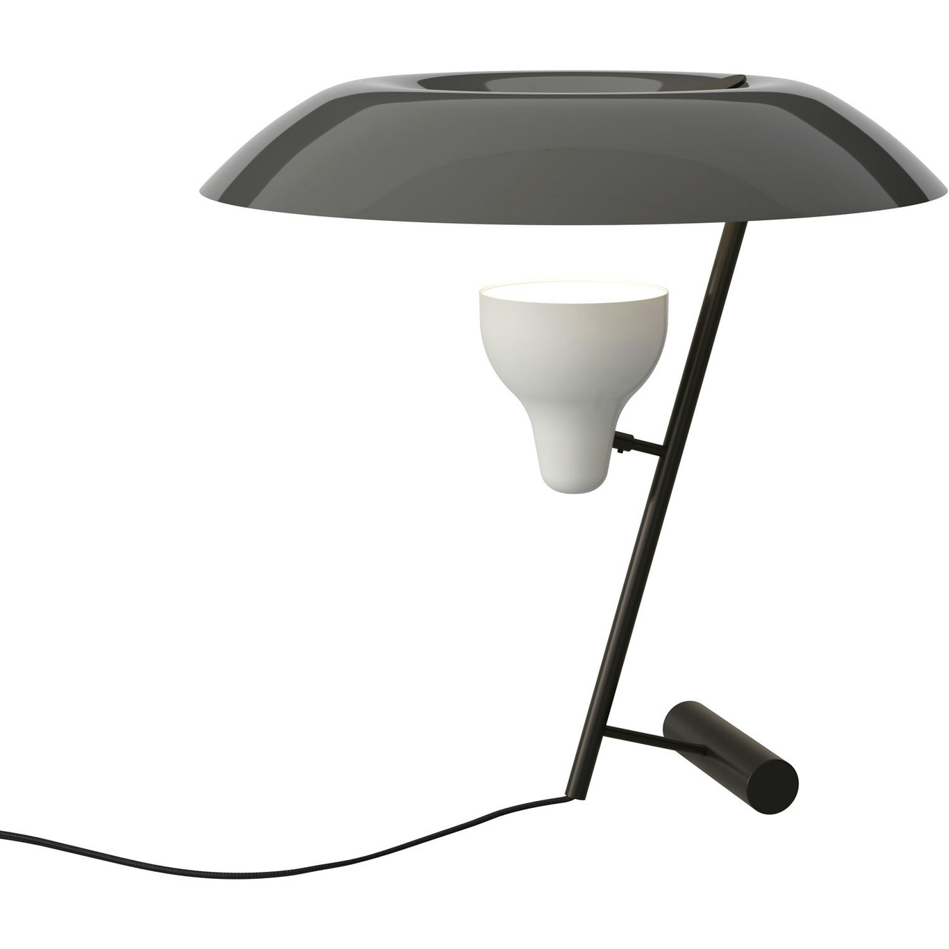 Model 548 Tafellamp, Donker gepolijst Messing / Grijs