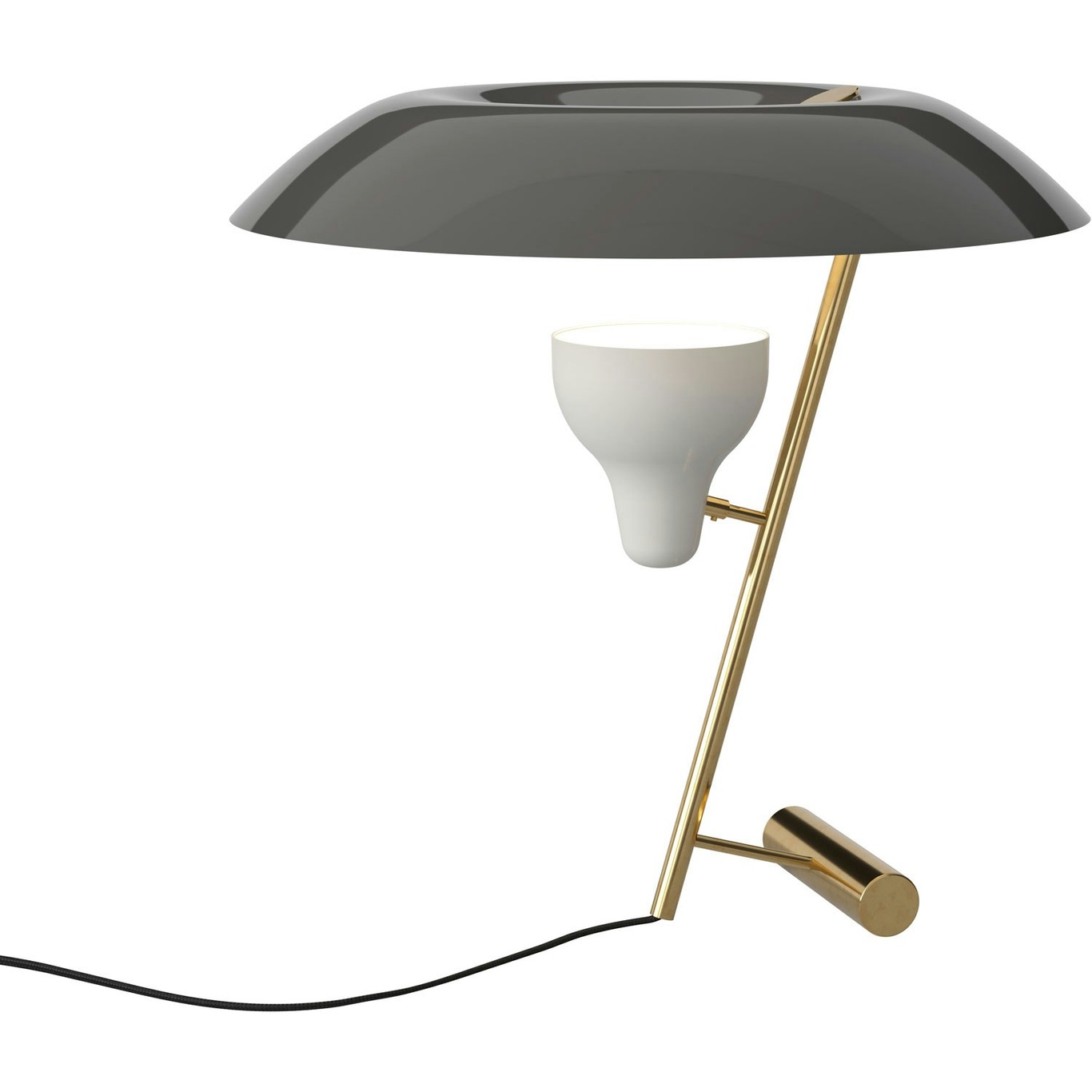 Model 548 Tafellamp, Gepolijst Messing / Grijs