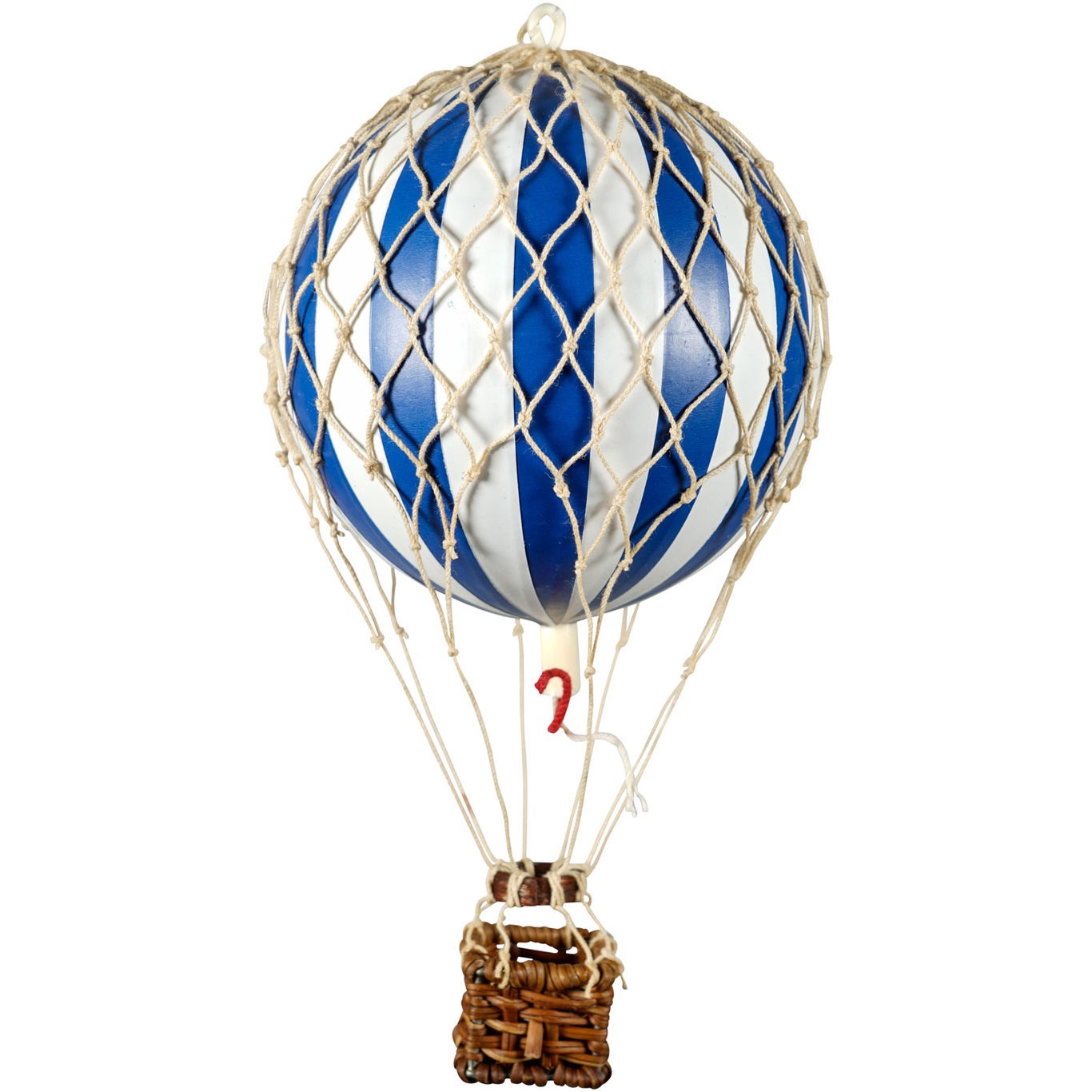 Floating The Skies Luchtballon 13x8.5 cm, Blauw / Wit
