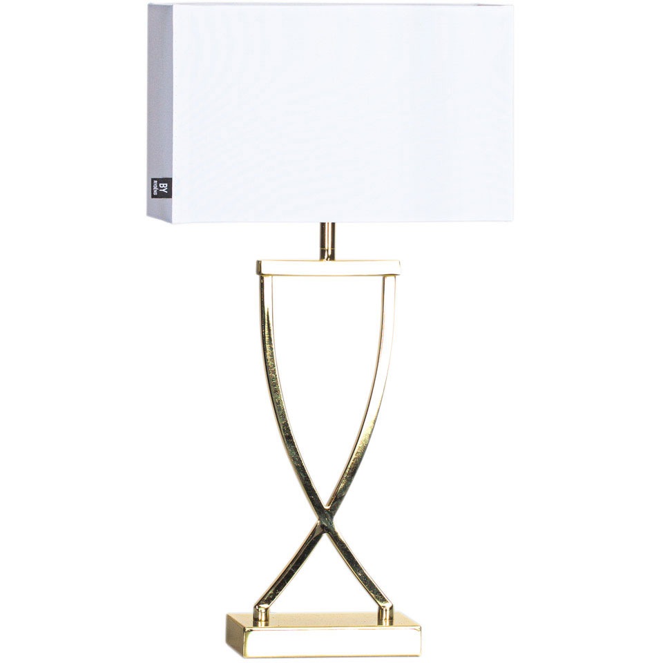 Omega Tafellamp 52 cm, Messing / Wit