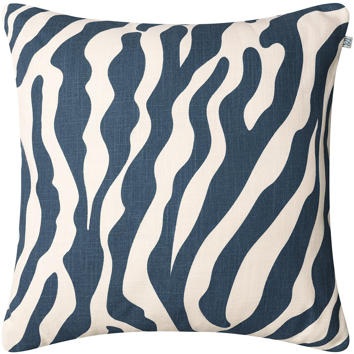 Zebra Kussen 50x50 cm Voor Buiten, Blauw / Gebroken Wit