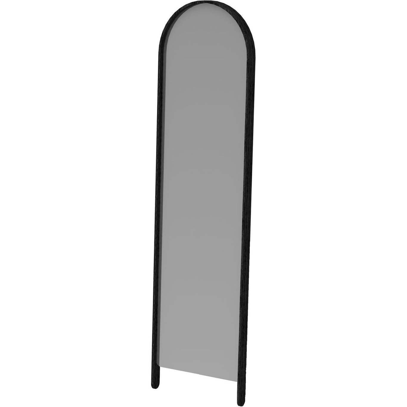 Woody Vloerspiegel H170 cm, Zwart Gebeitste As