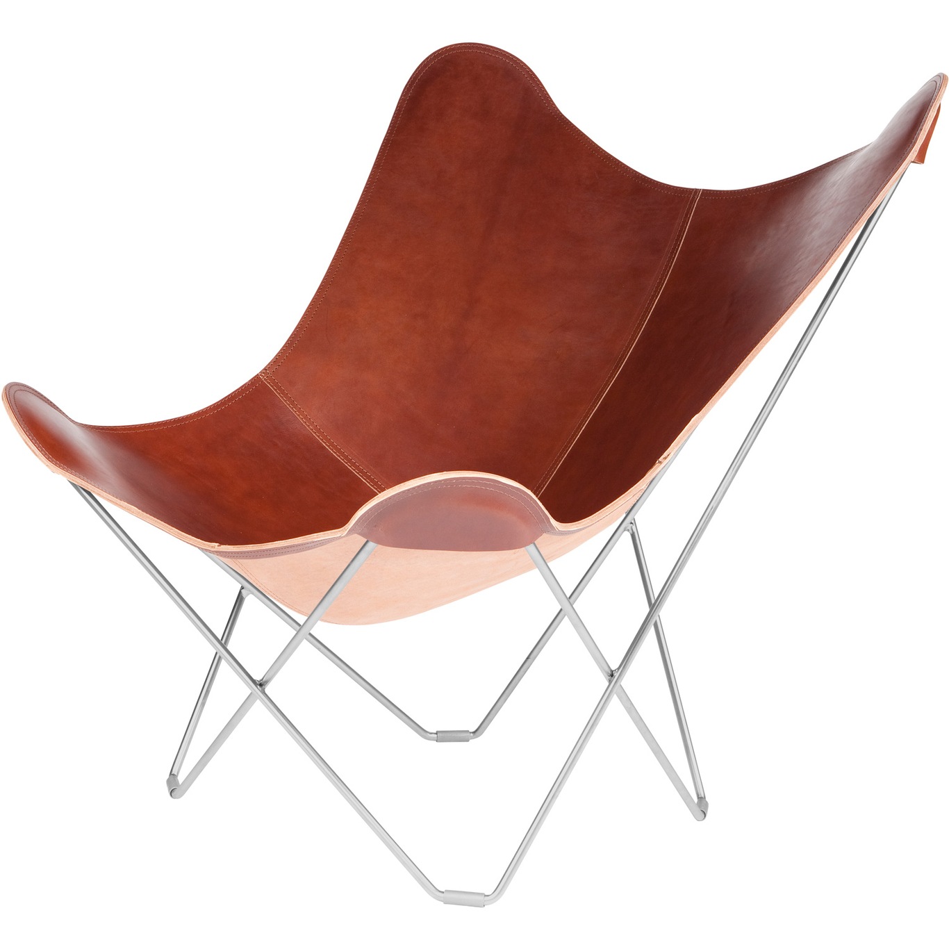 Pampa Mariposa BF Chair, Crude Oak/Chrome