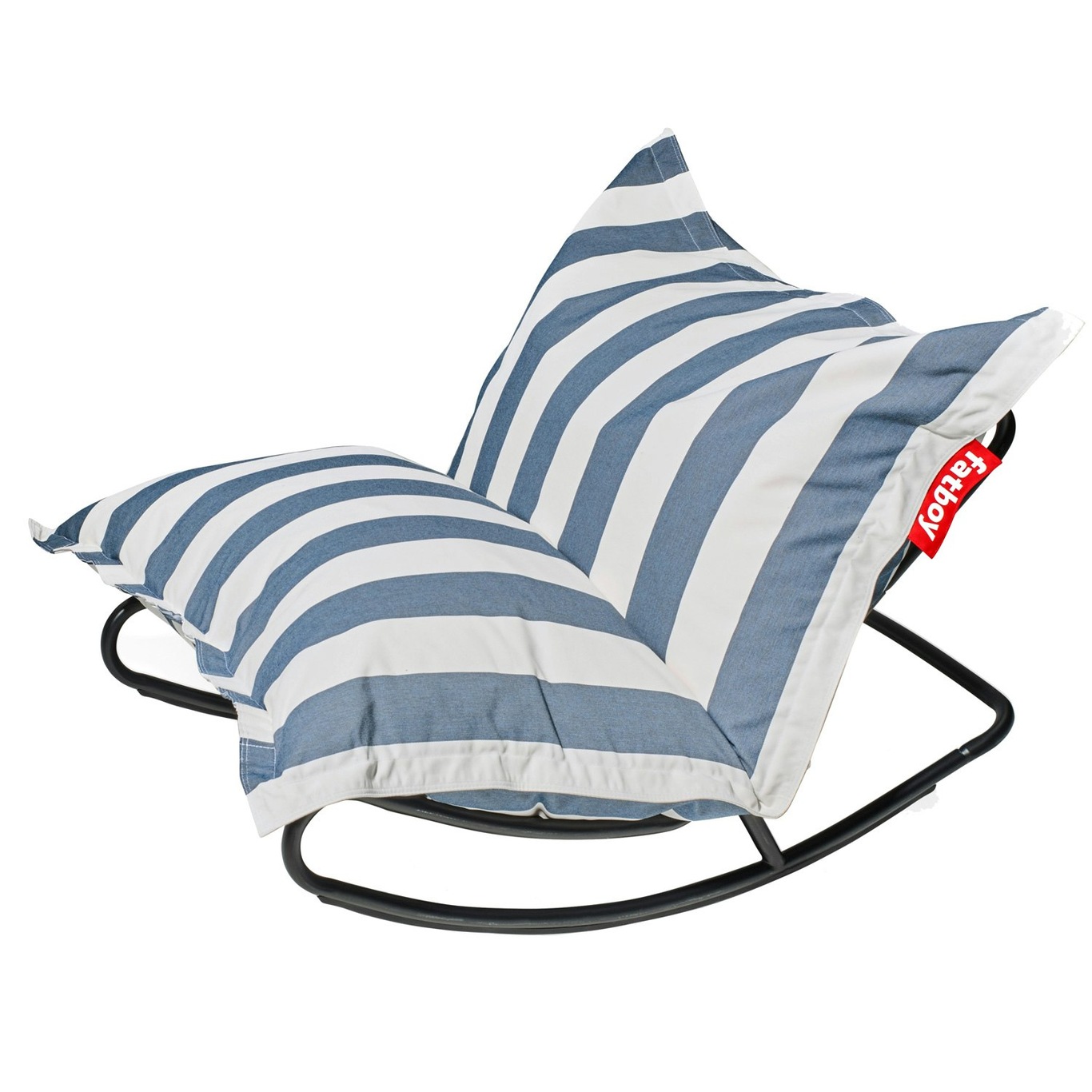Rock 'n Roll Rocking Chair With Bean Bag, Stripe Ocean Blue