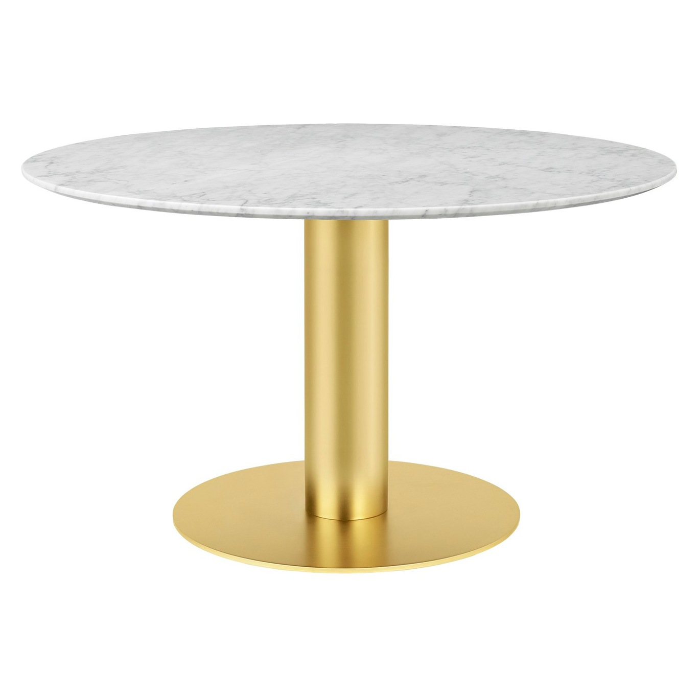 2.0 Dining Table, Brass/White Marble Ø130cm