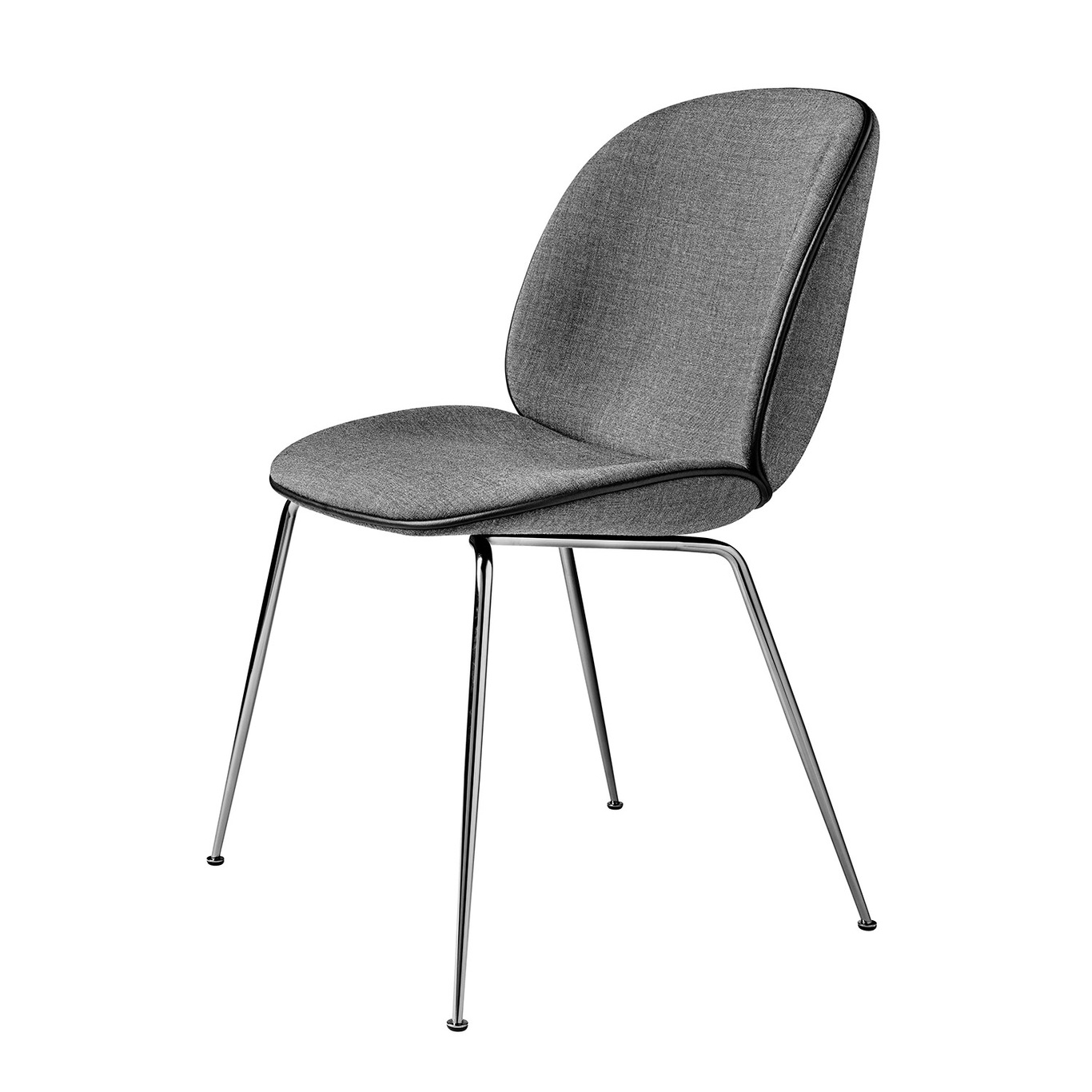 Beetle Dining Chair Fully Upholstered, Conic Base Chrome, Remix 152