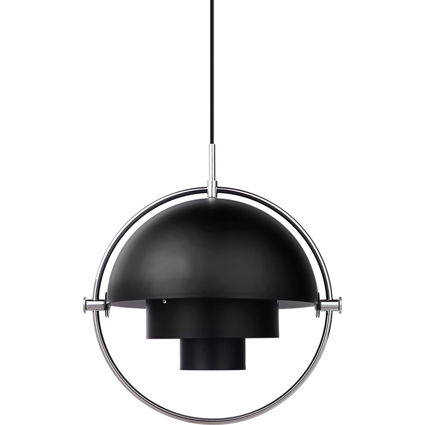 Multi-Lite Hanglamp 36 cm, Chroom / Zwart Zijdemat