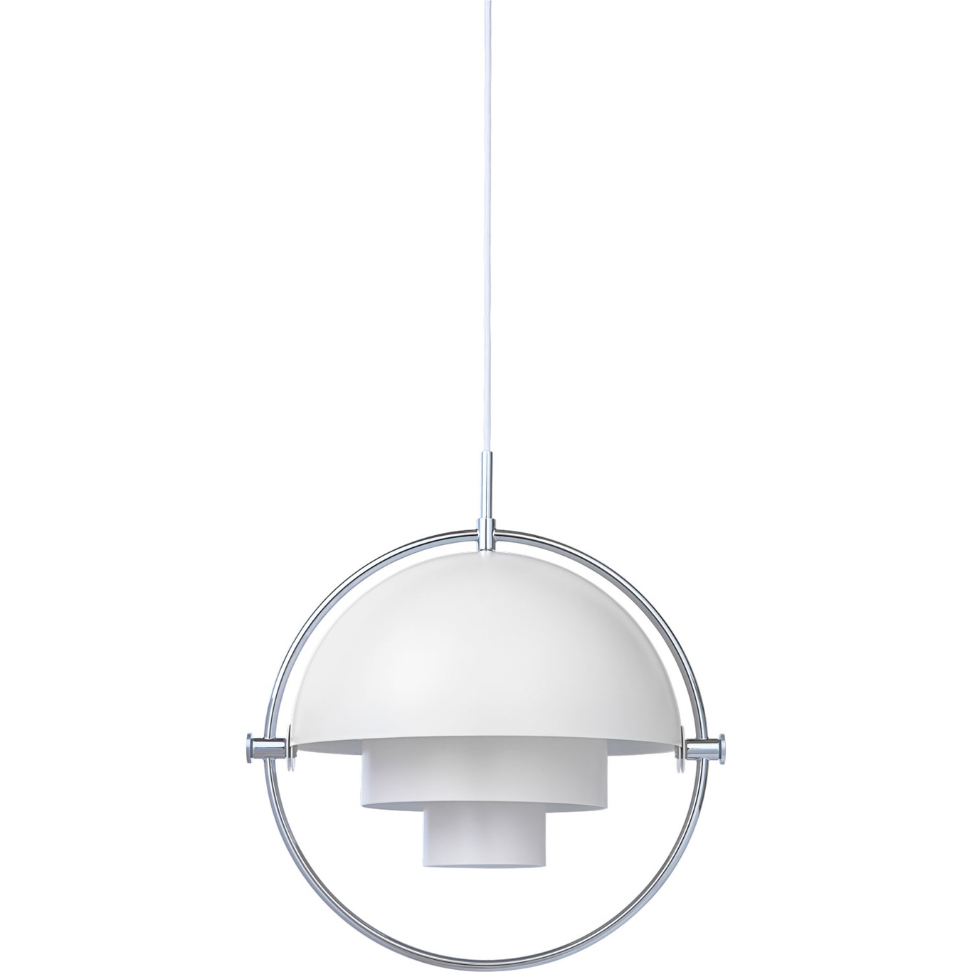 Multi-Lite Hanglamp 36 cm, Chroom / Wit Zijdemat