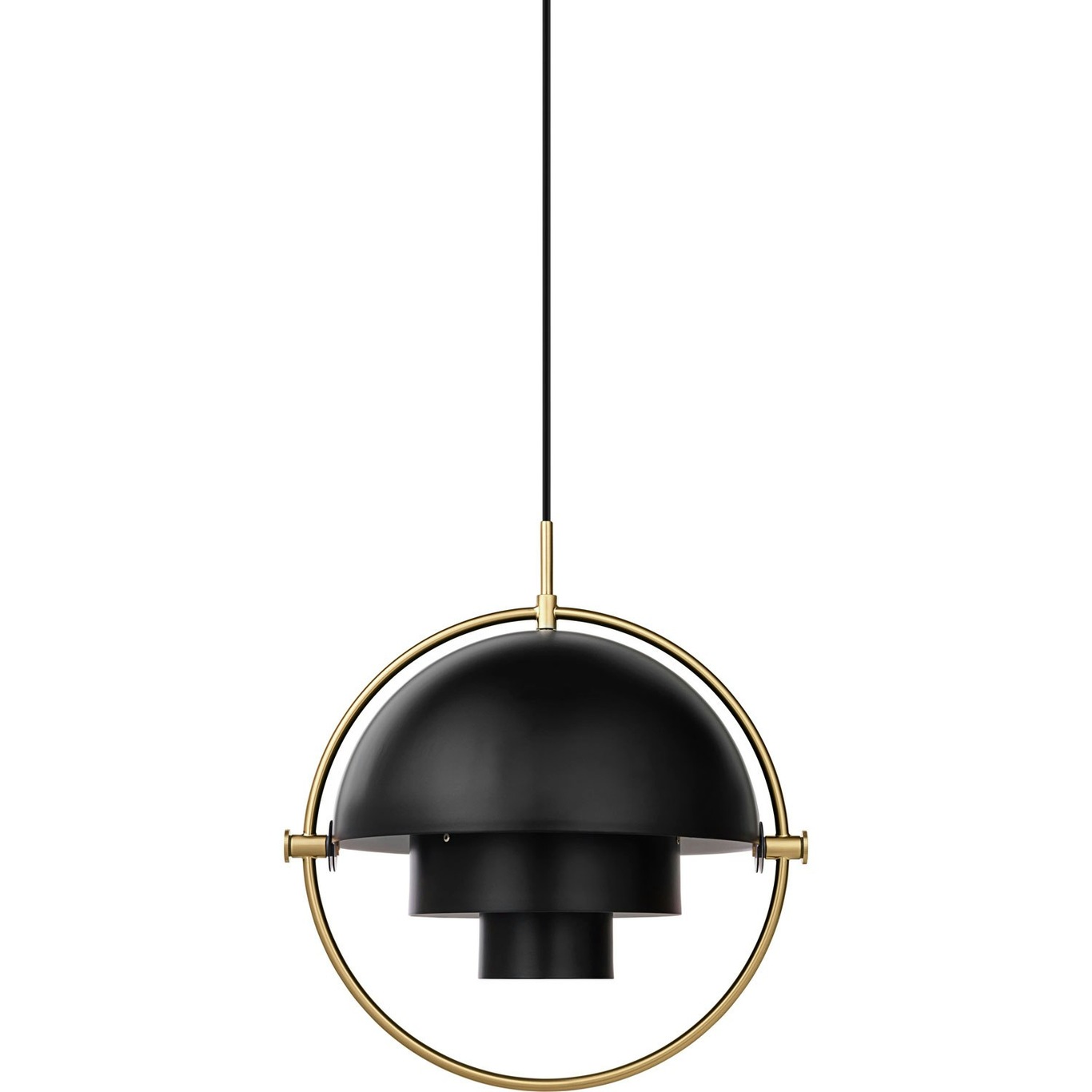Multi-Lite Hanglamp 36 cm, Messing / Zacht Zwart Zijdemat