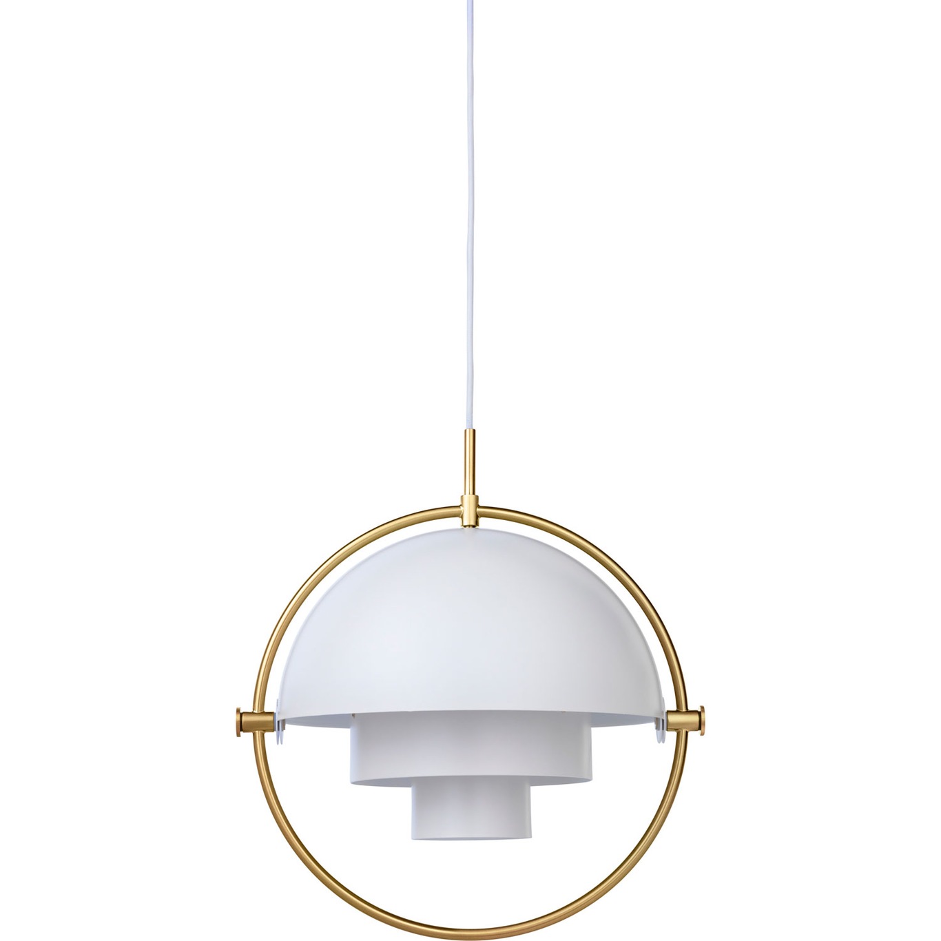 Multi-Lite Hanglamp 36 cm, Messing / Wit Zijdemat