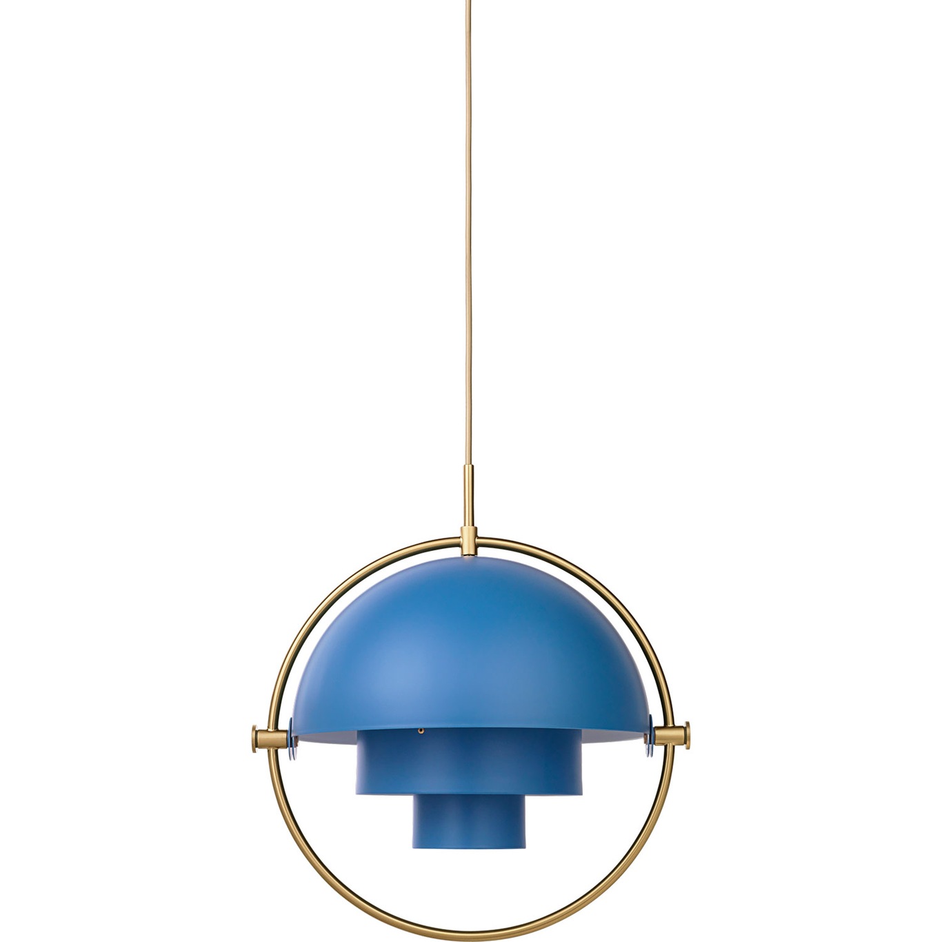 Multi-Lite Hanglamp 36 cm, Messing / Noordsblauw Mat