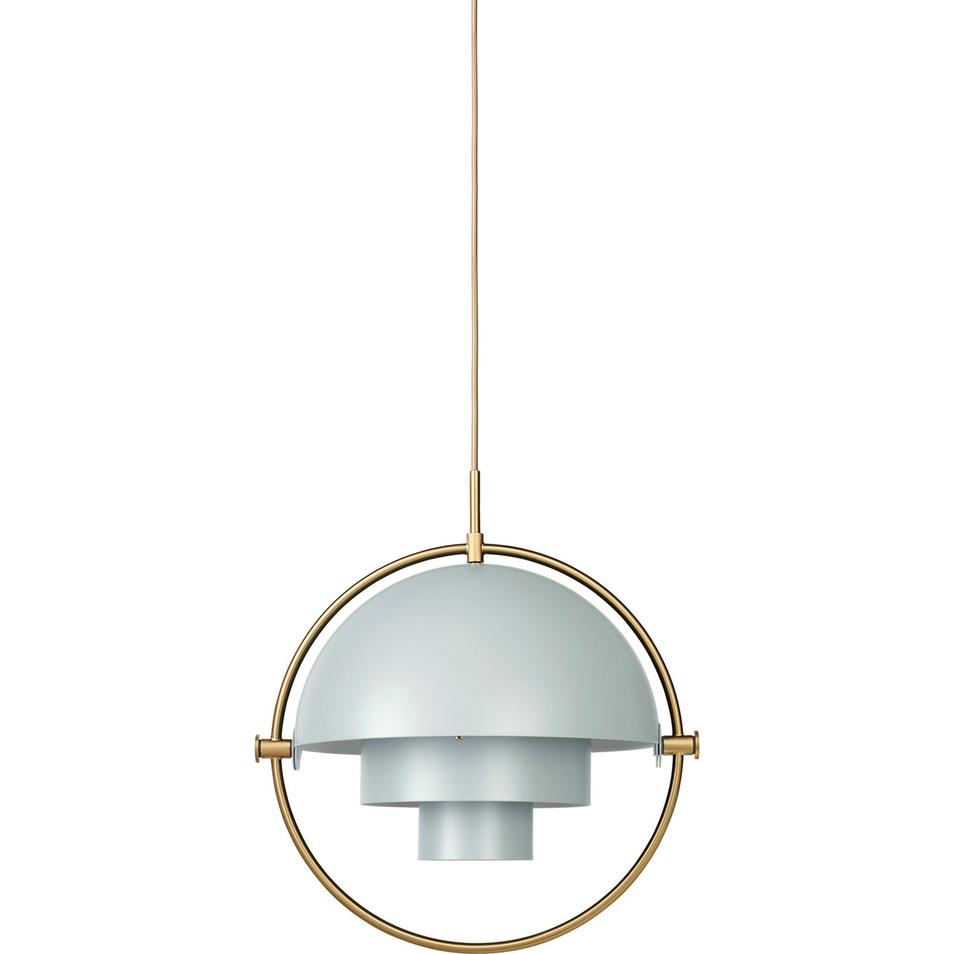 Multi-Lite Hanglamp 36 cm, Messing / Zeegrijs Zijdemat