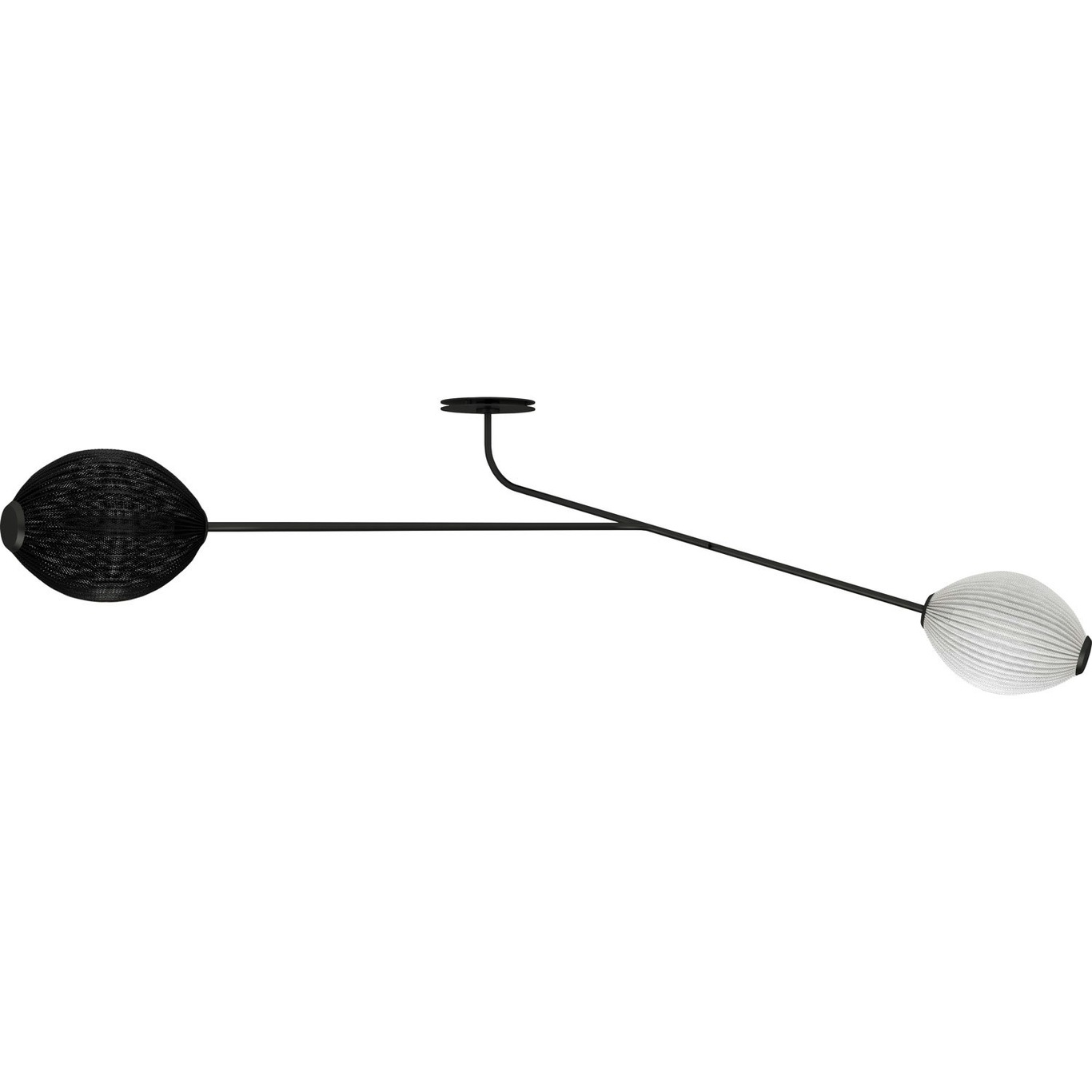 Satellite Wand-/Plafondlamp, Zwart / Wit
