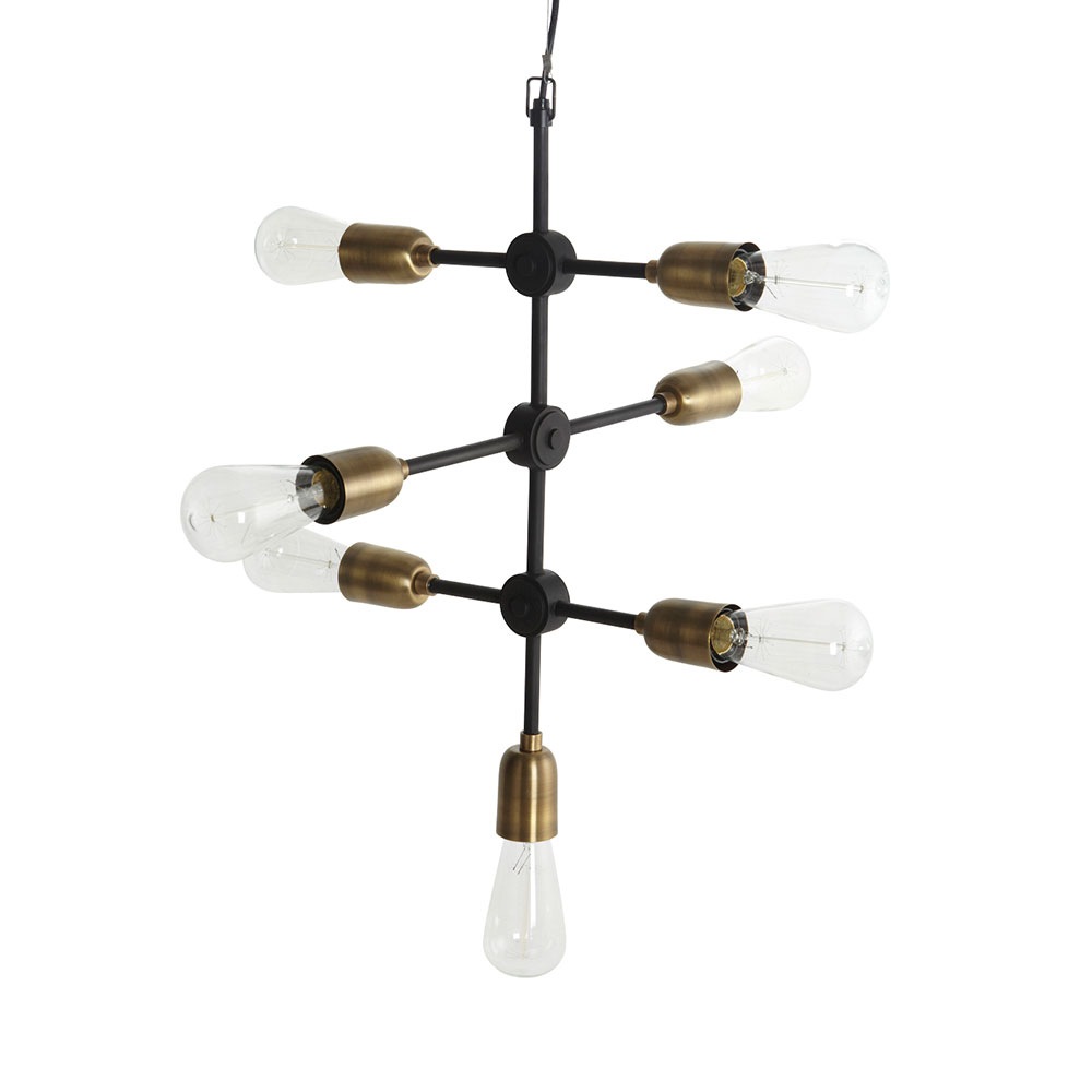 Molecular Hanglamp 58 cm, Messing/Zwart