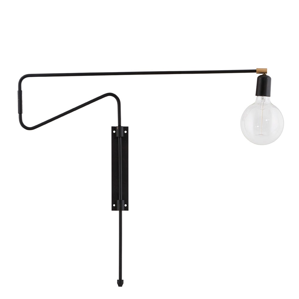 Swing Wandlamp 70 cm, Zwart