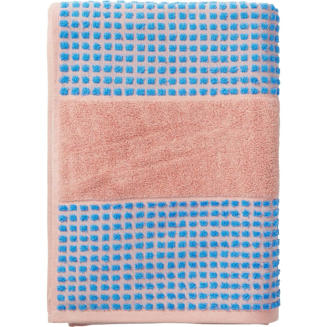 Check Handdoek 100x50 cm, Blauw/Roze