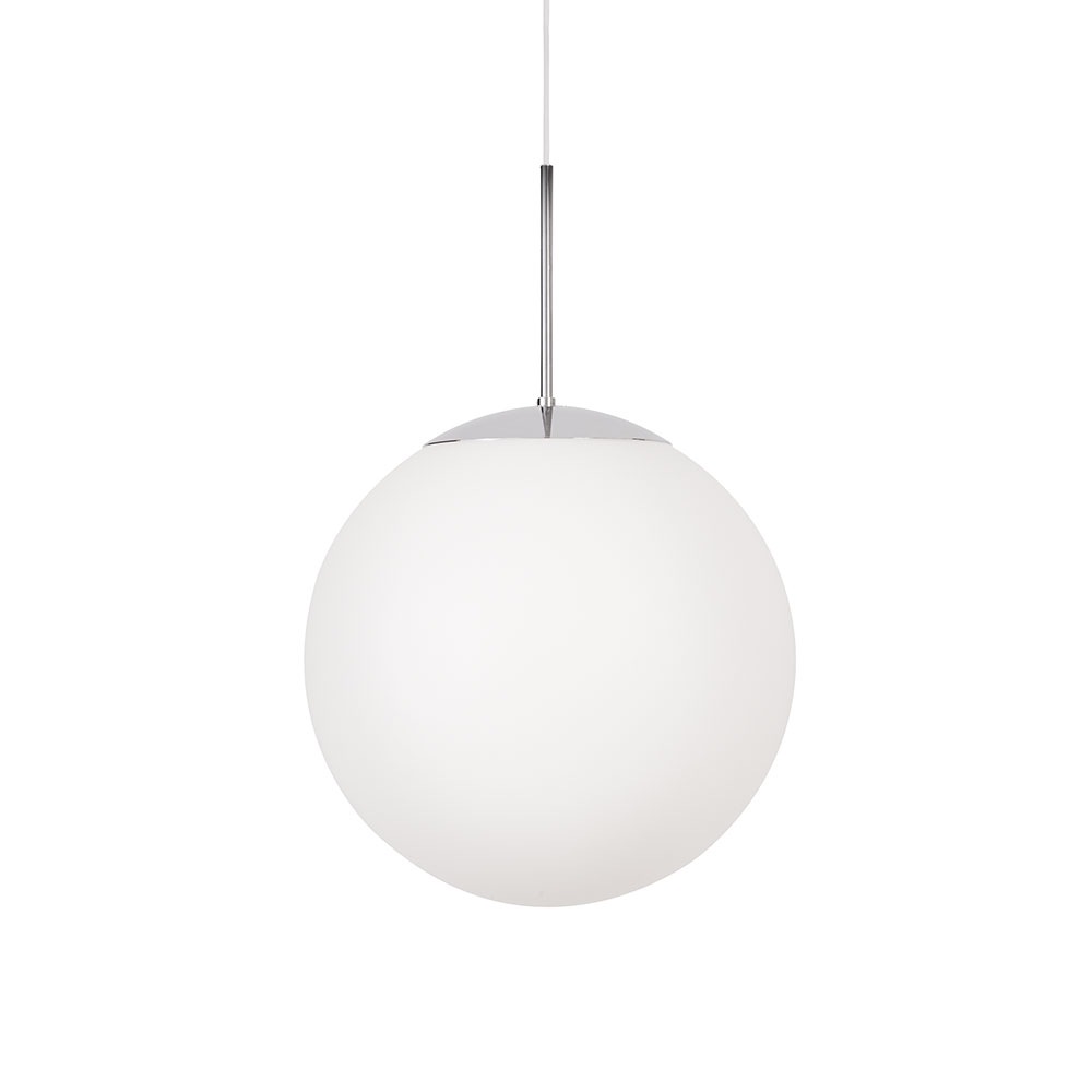 Glob Hanglamp Chroom / Wit, 20 cm