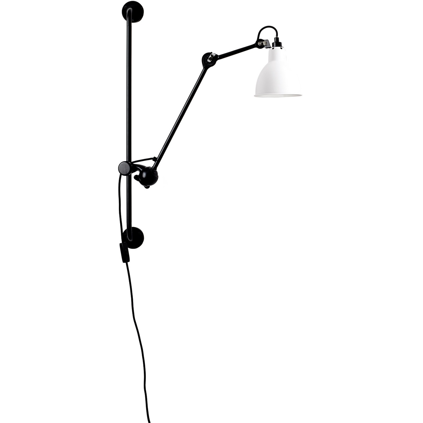 Lampe Gras N°210 Wandlamp, Zwart / Wit
