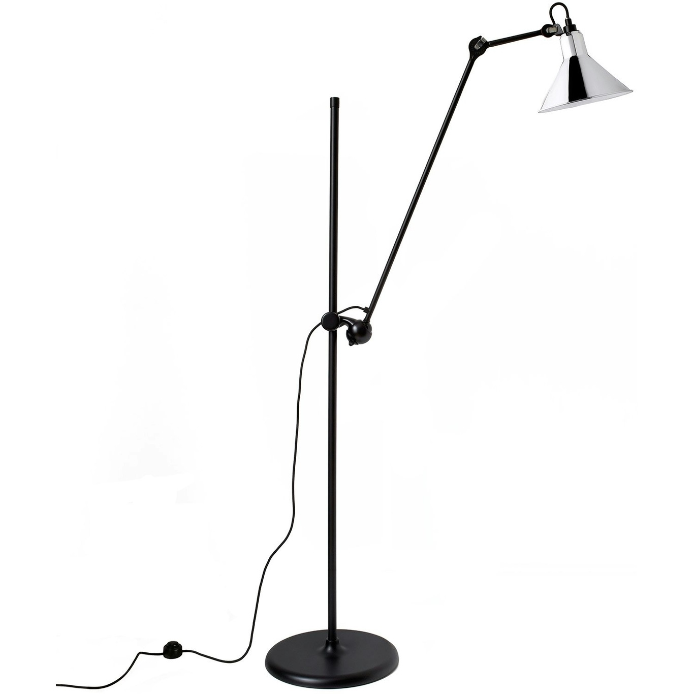 La Lampe Gras N°215 Vloerlamp, Zwart / Chroom