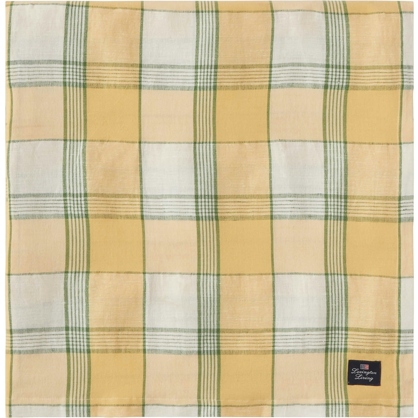 Easter Linen/Cotton Tafelkleed Geel/Wit, 150x350 cm