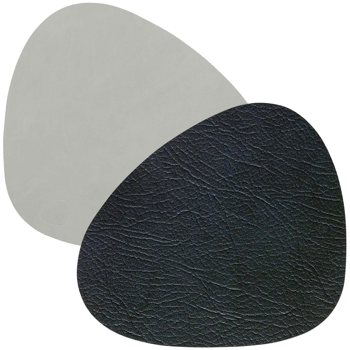 Curve Double Glass Mat, 11x13 cm, Black/ Metallic