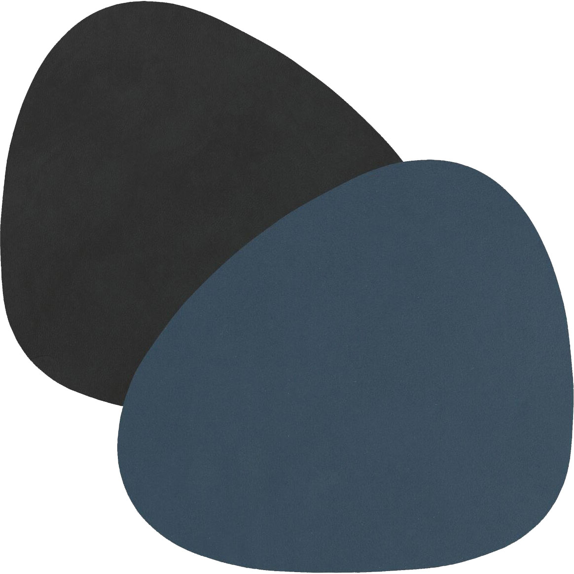 Curve Double Glass Mat, 11x13 cm, Dark Blue/ Black