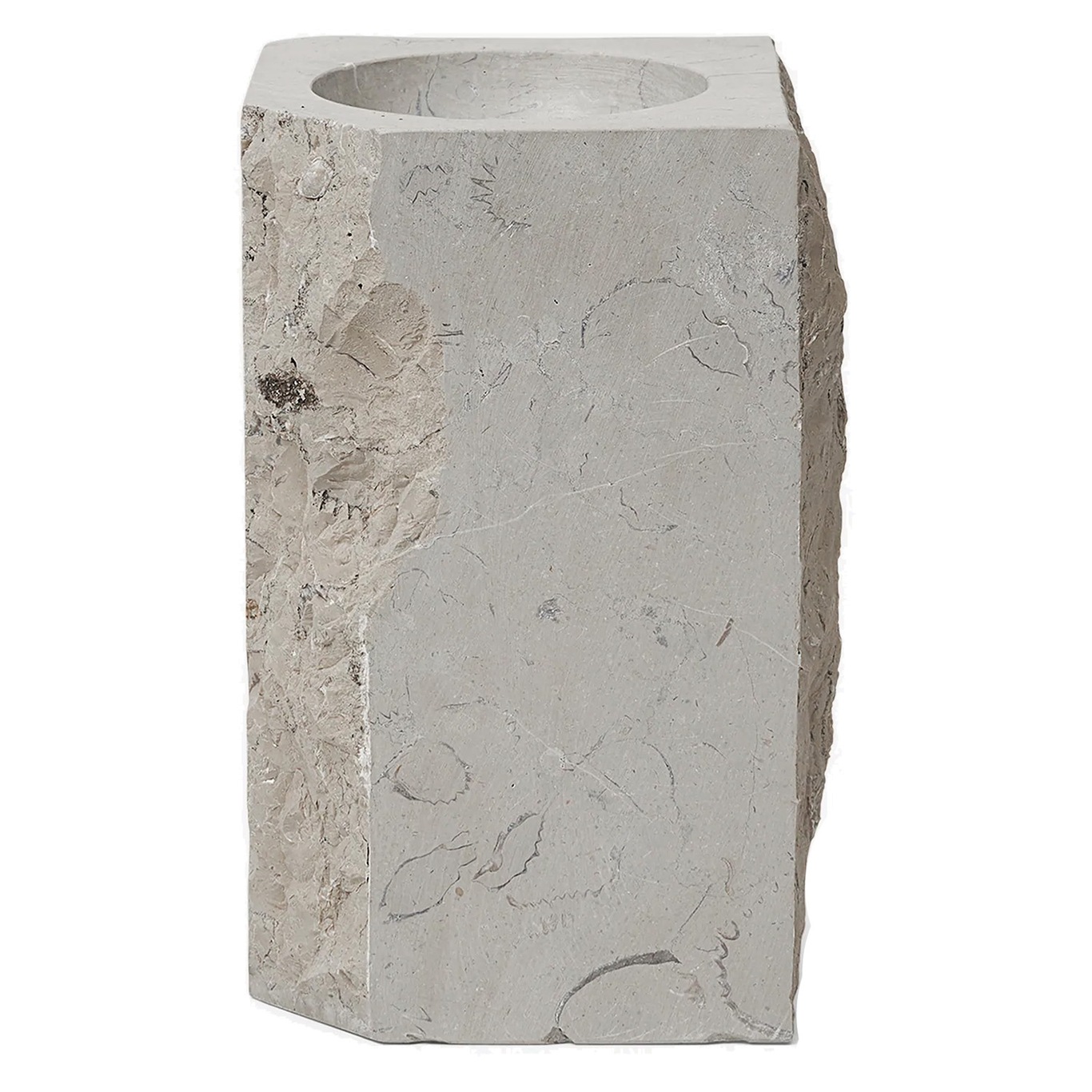 Stone Light Kaarshouder 18 cm, Grijs Marmeren