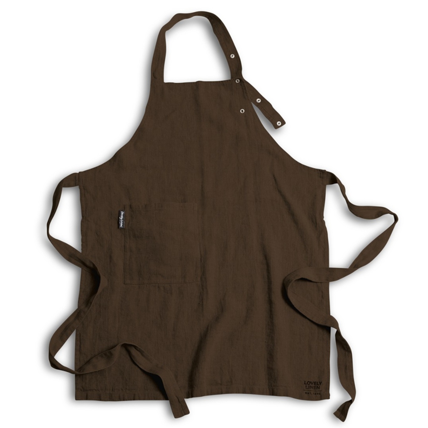 Lovely Button Apron Jeep Green Schort Chocolate