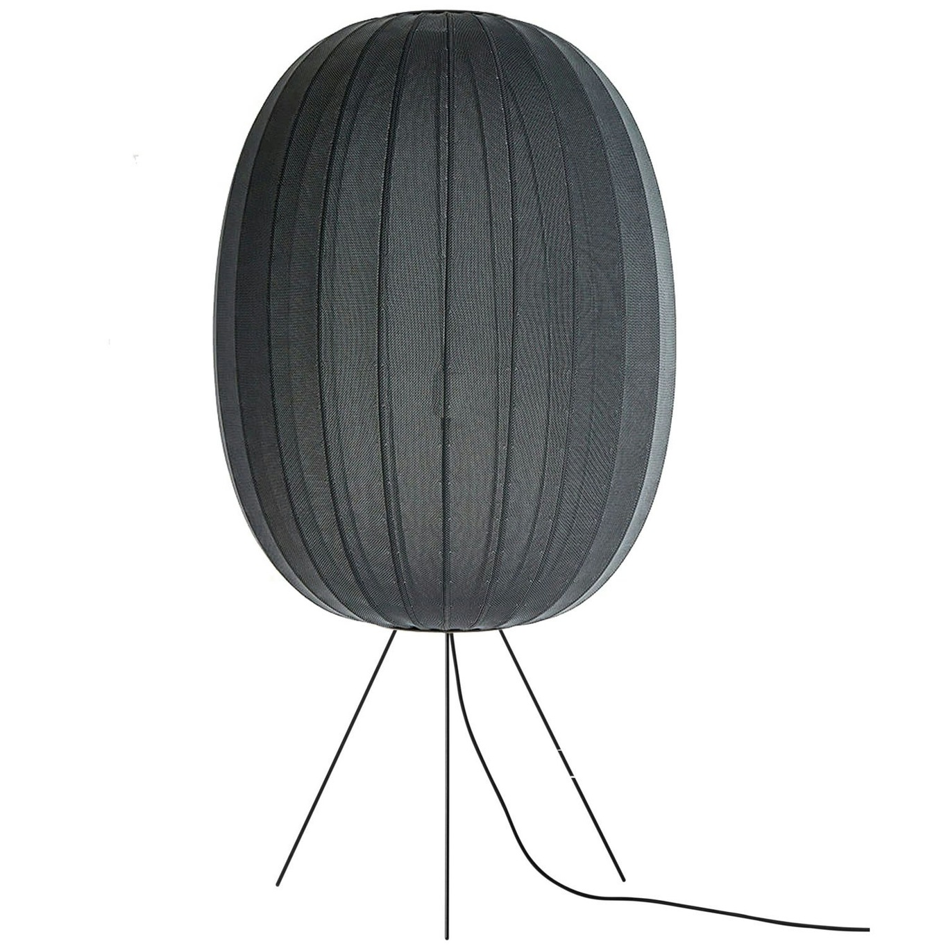 Knit-Wit Vloerlamp Hoog Ovaal 65 cm, Zwart