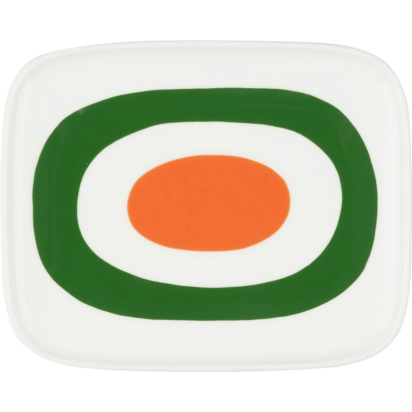 Melooni Bord 12x15 cm, Wit / Groen / Oranje