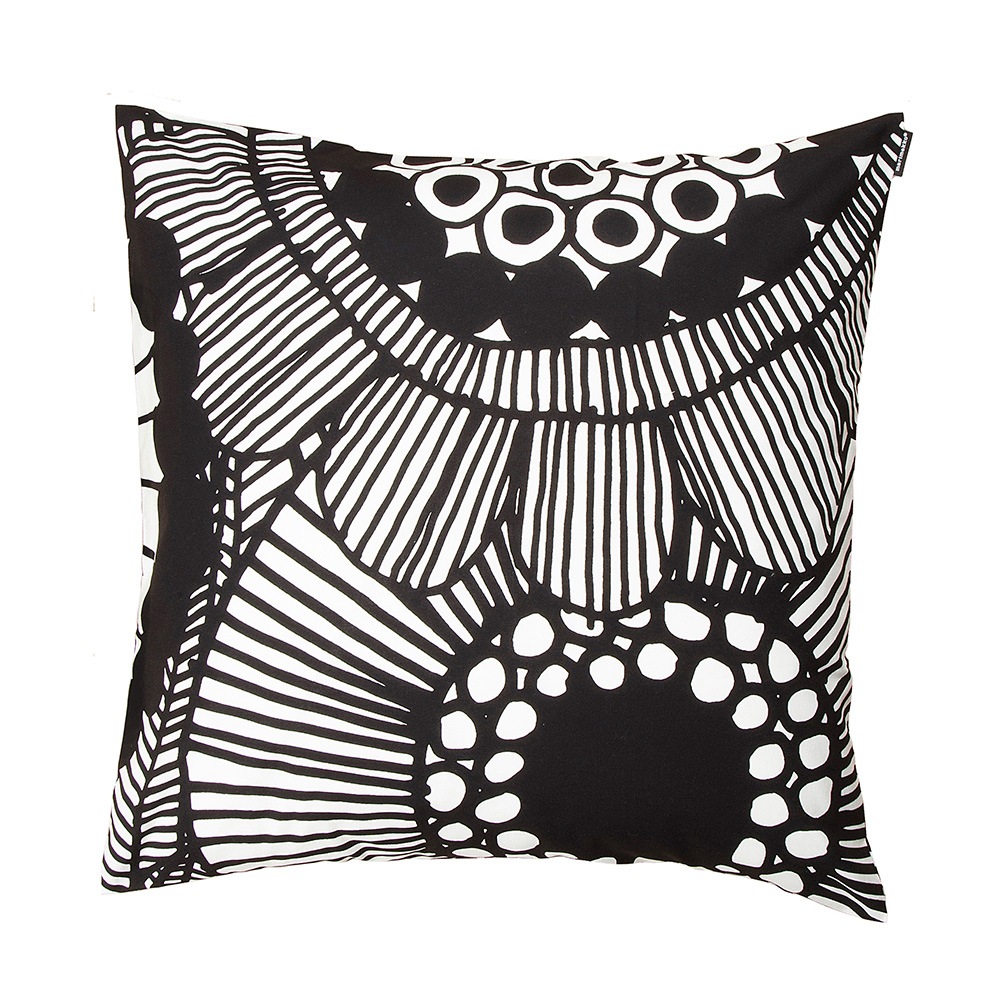 Siirtolapuutarha Cushion Cover 50x50 cm, White/Black