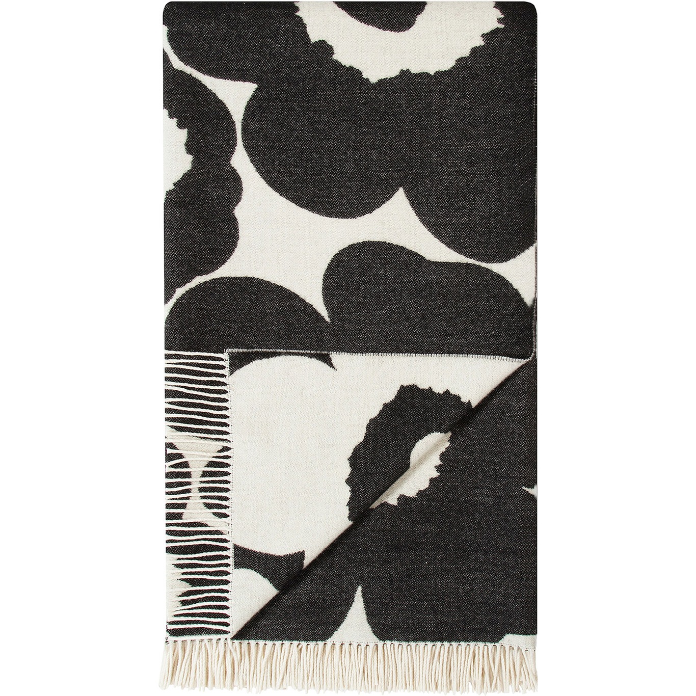 Unikko Blanket 130x180 cm, White/Black