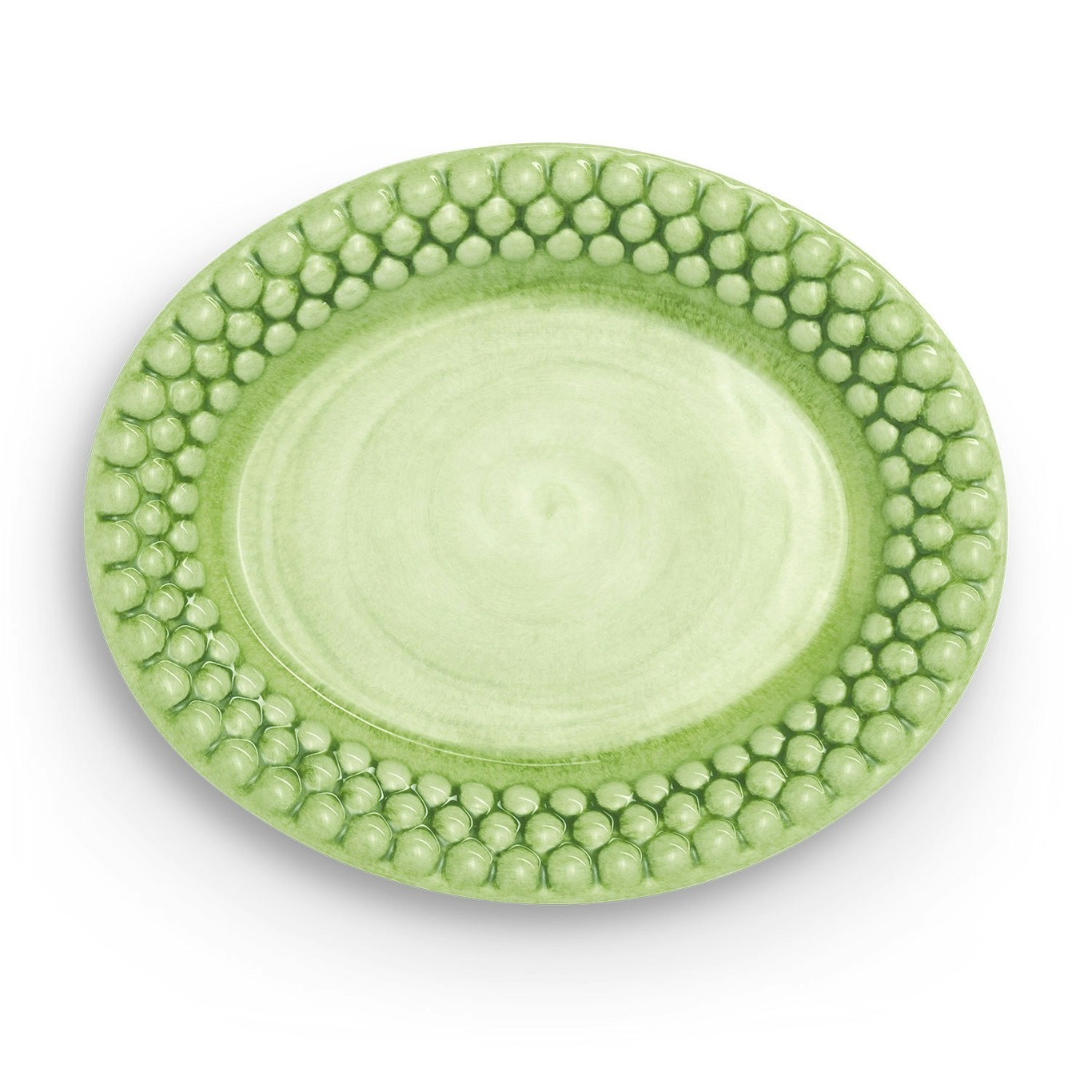 Bubbles Oval Plate 20 cm, Green