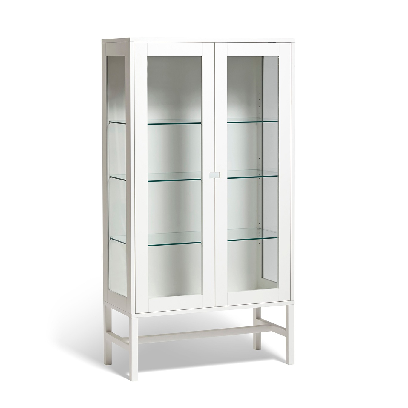 Falsterbo Cabinet Glass Shelves 150 cm, White Lacquer