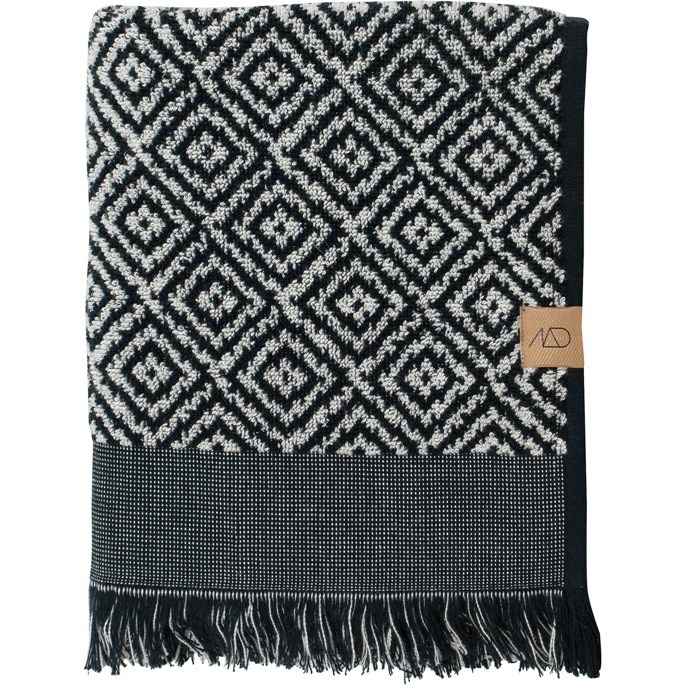 Morocco Handdoek 2-Pack, 35 x 55 cm, Zwart/Wit