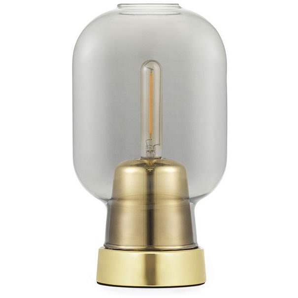 Amp Tafellamp, Rookgrijs / Messing