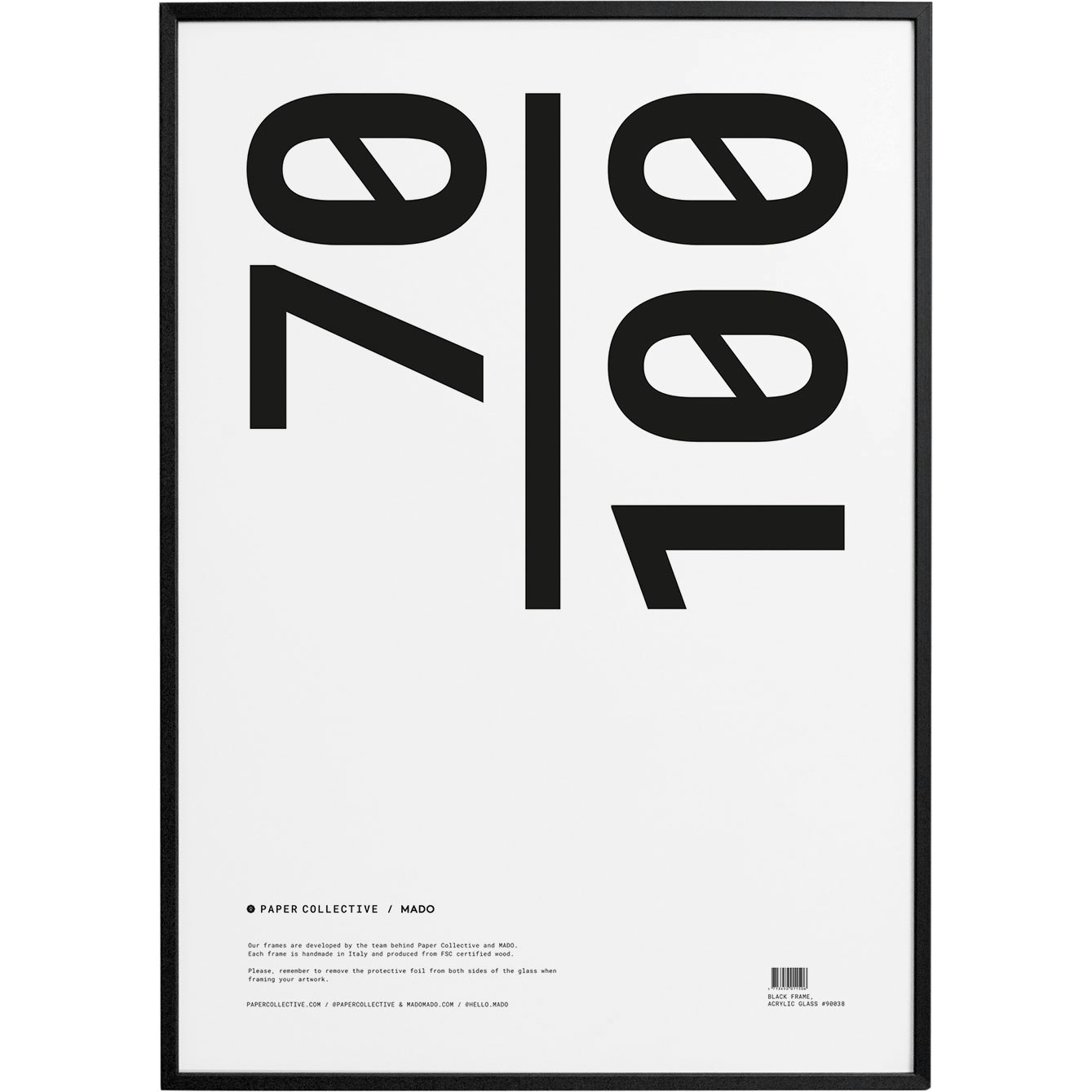 Montuur Zwart / Acrylglas, 70x100 cm