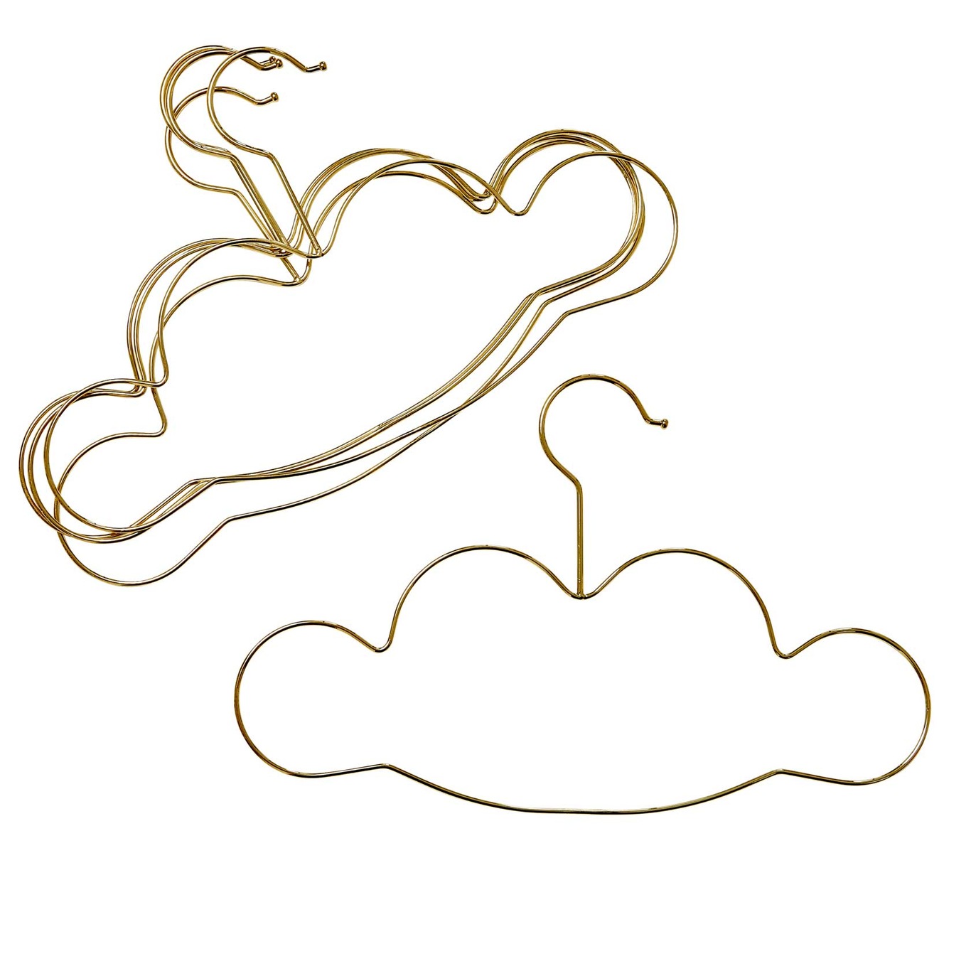 Cloud Kleerhangers voor Kinderen 5-Pack, Goud