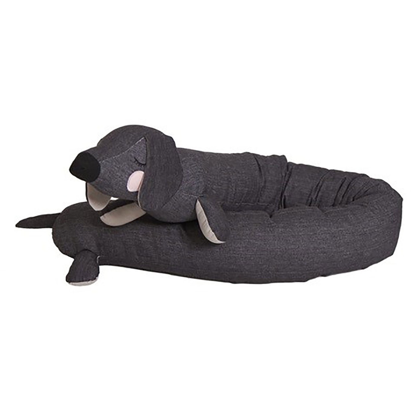 Lazy Long Dog Cushion, Grey