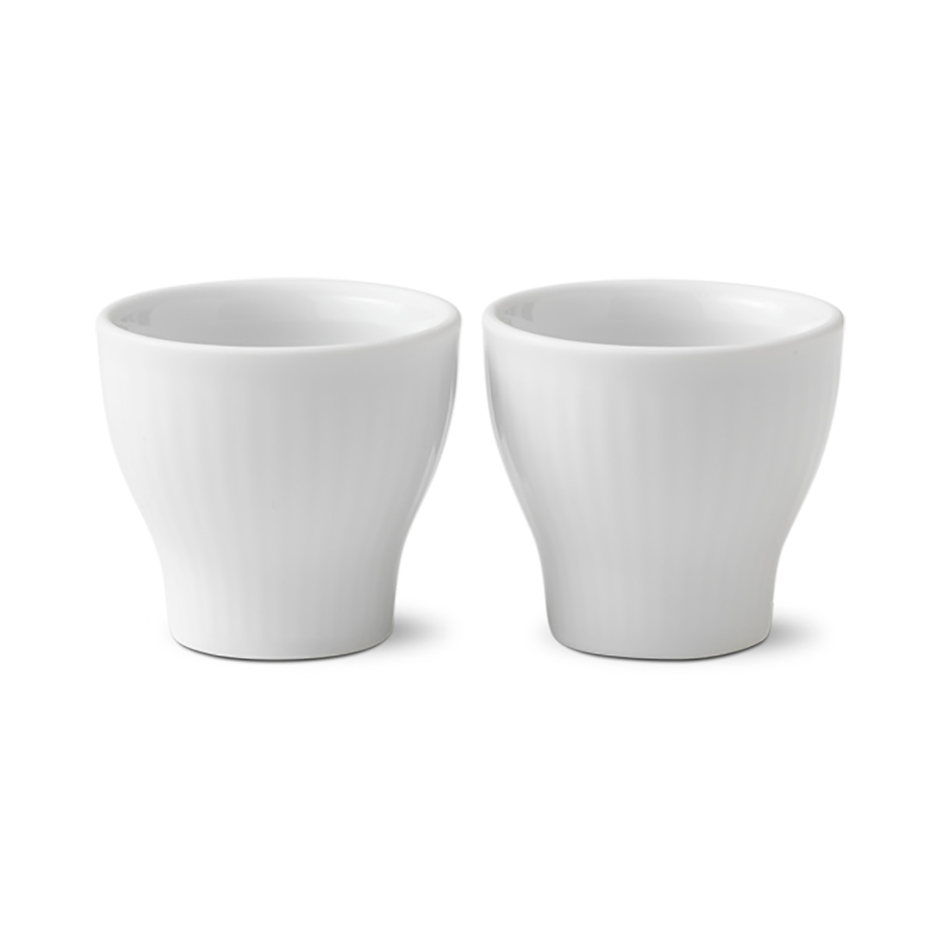 White Fluted Egg Cups 2 pcs