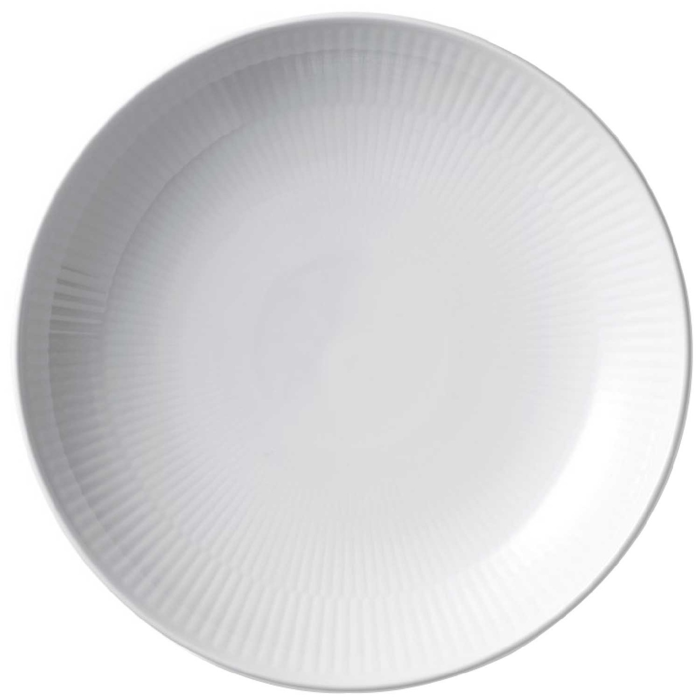 White Fluted Modern Plate, 20 cm